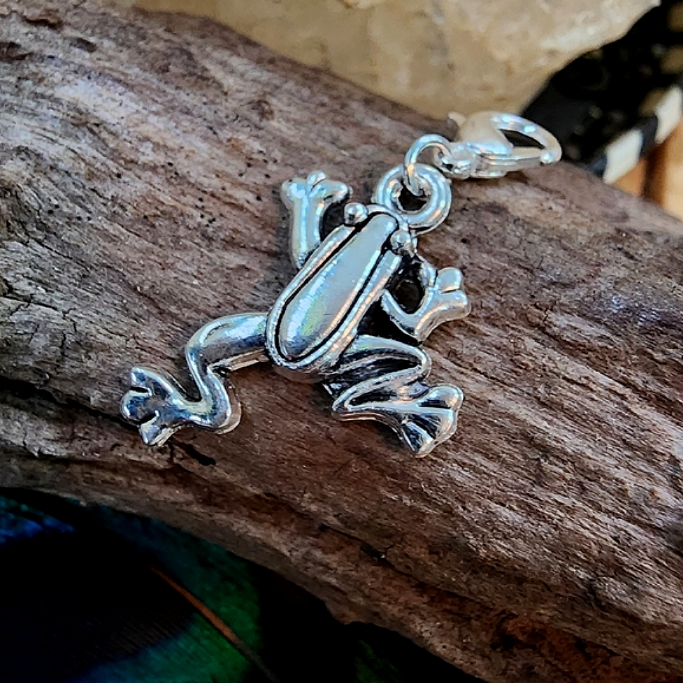525 Silver Frog Charm For BraceletBagZipperToadFrog Prince Princess Charm 8$